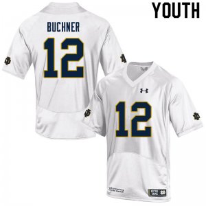 Notre Dame Fighting Irish Youth Tyler Buchner #12 White Under Armour Authentic Stitched College NCAA Football Jersey UNO2199TT